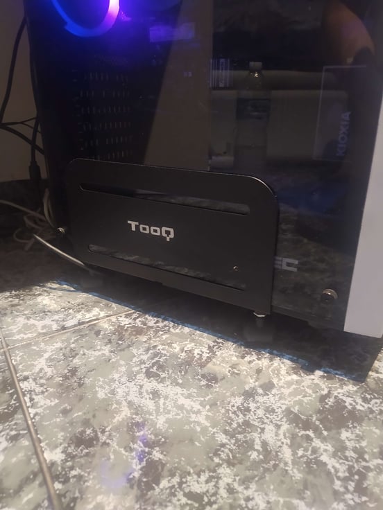 TooQ UMCS0004-B Support Sol CPU Avec Roulettes - Métal Robuste Jusqu'à 10kg - Noir