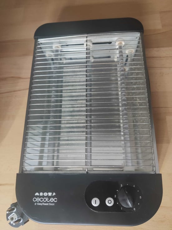 Cecotec - Grille Pain Horizontal Touch NiceSlice Touch - 3 Résistances, 1000W, Tous Types de Pain ou de Pâtisseries, Finition en Acier Ioxydable, 6 Niveaux de Grillage, 6 Réglages de Grillage