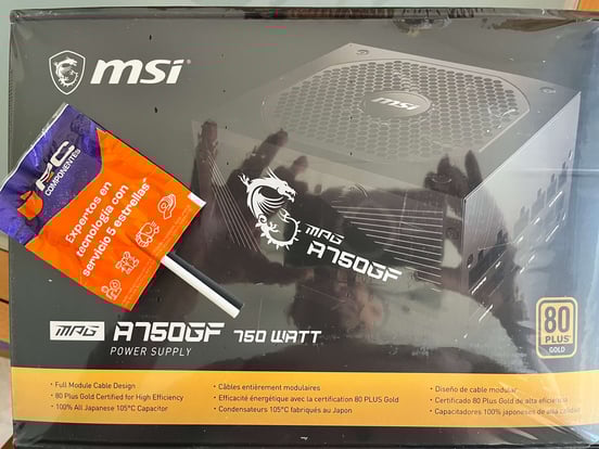 Alimentation PC MSI MPG A750GF 750W 80 Plus Or Modulaire