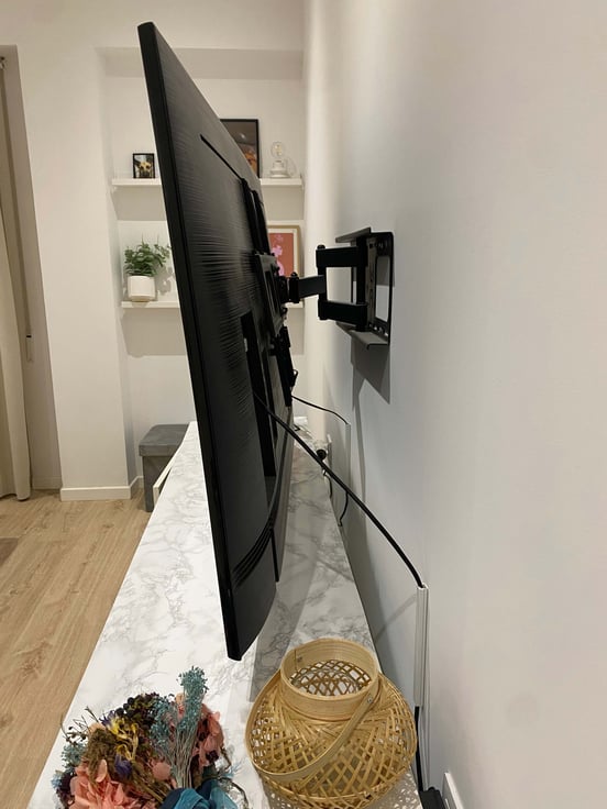 Support Mural TV Fixe Ultra-Plat 23-55 Pouces - Charge 50 Kg, VESA Jusqu'à 400x400 Mm, Niveau à Bulle Inclus, Acier Robuste