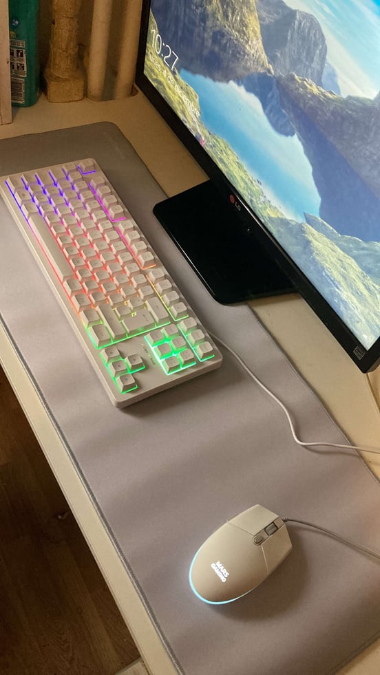 Mars Gaming MCP-RGB3 Ensemble Gaming Rose - Clavier TKL H-Mech + Souris 3200 DPI + Casque + Tapis XXL AZERTY