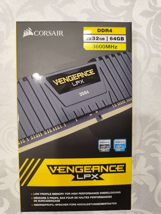 Mémoire RAM Corsair Vengeance LPX DDR4 3600 MHz 64 Go 2 x 32 Go