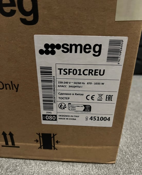 Smeg - grille-pains 2 fentes 950w blanc tsf01whmeu - années 50 pas cher